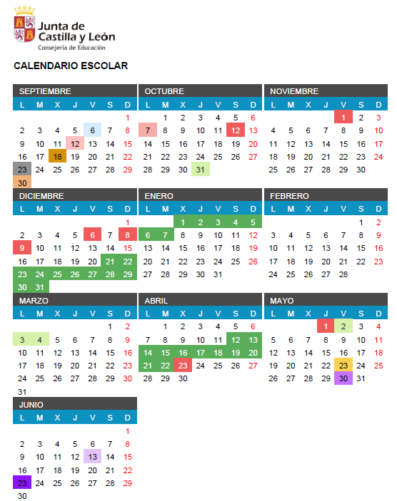 Calendario escolar 24-25